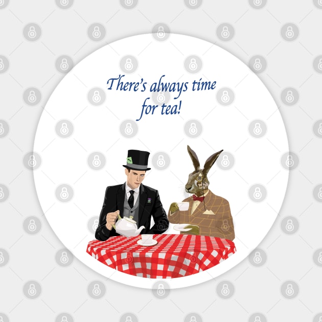 Mad Hatter & March Hare Magnet by Wayne Brant Images